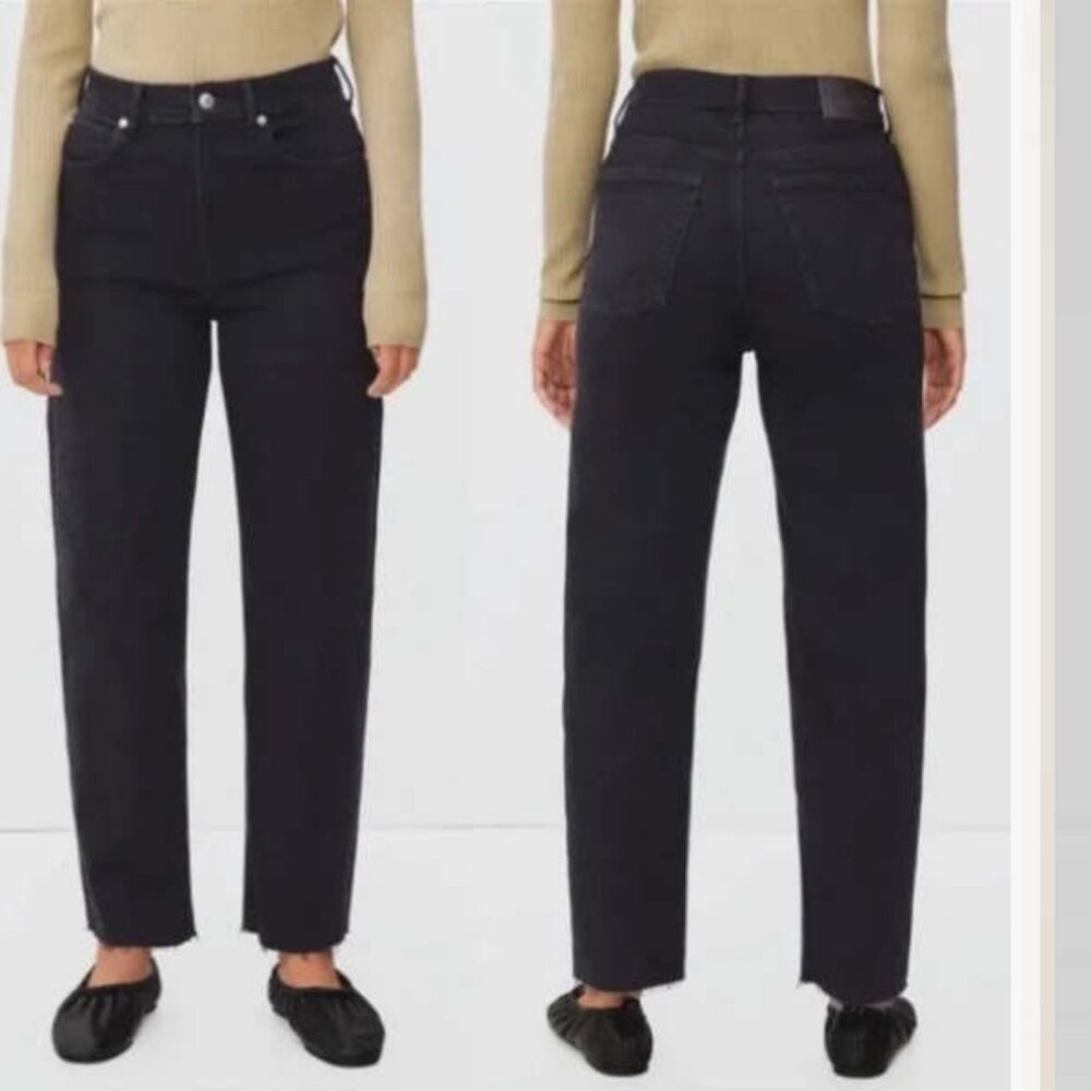 Everlane High-Rise Straight Jeans in Black